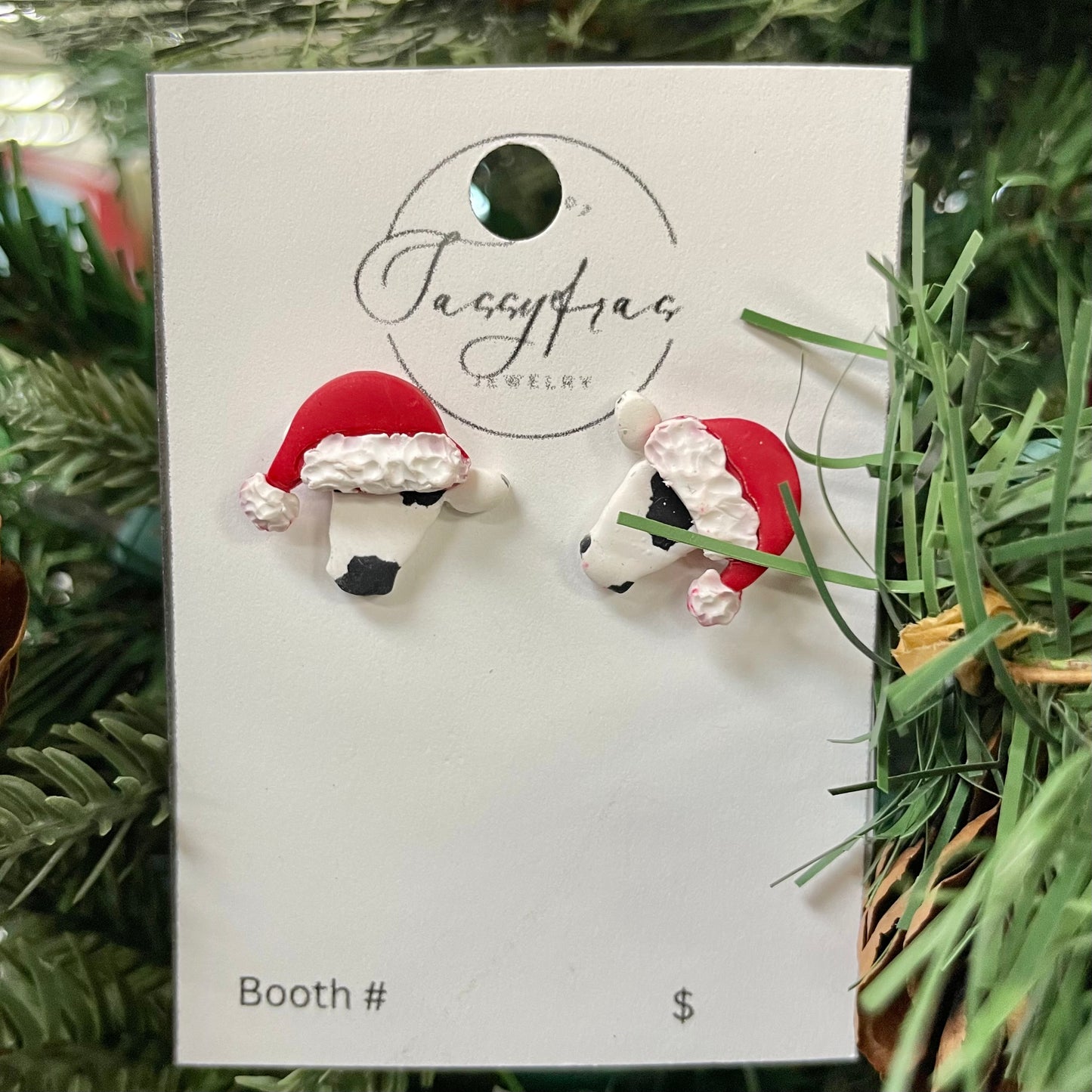 Christmas Cow Earrings