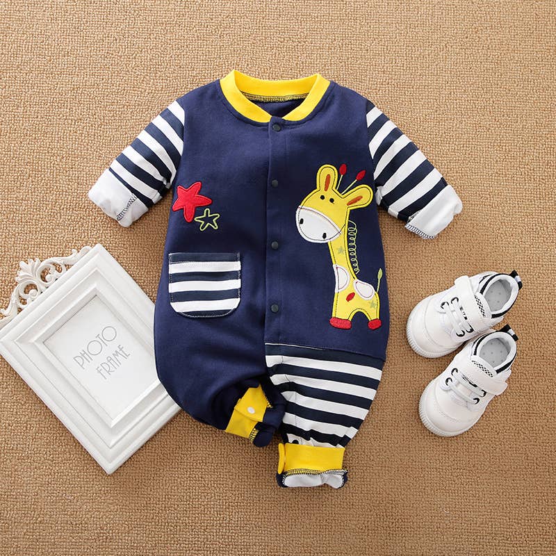 K133 Baby Giraffe Embroidery Jumpsuit