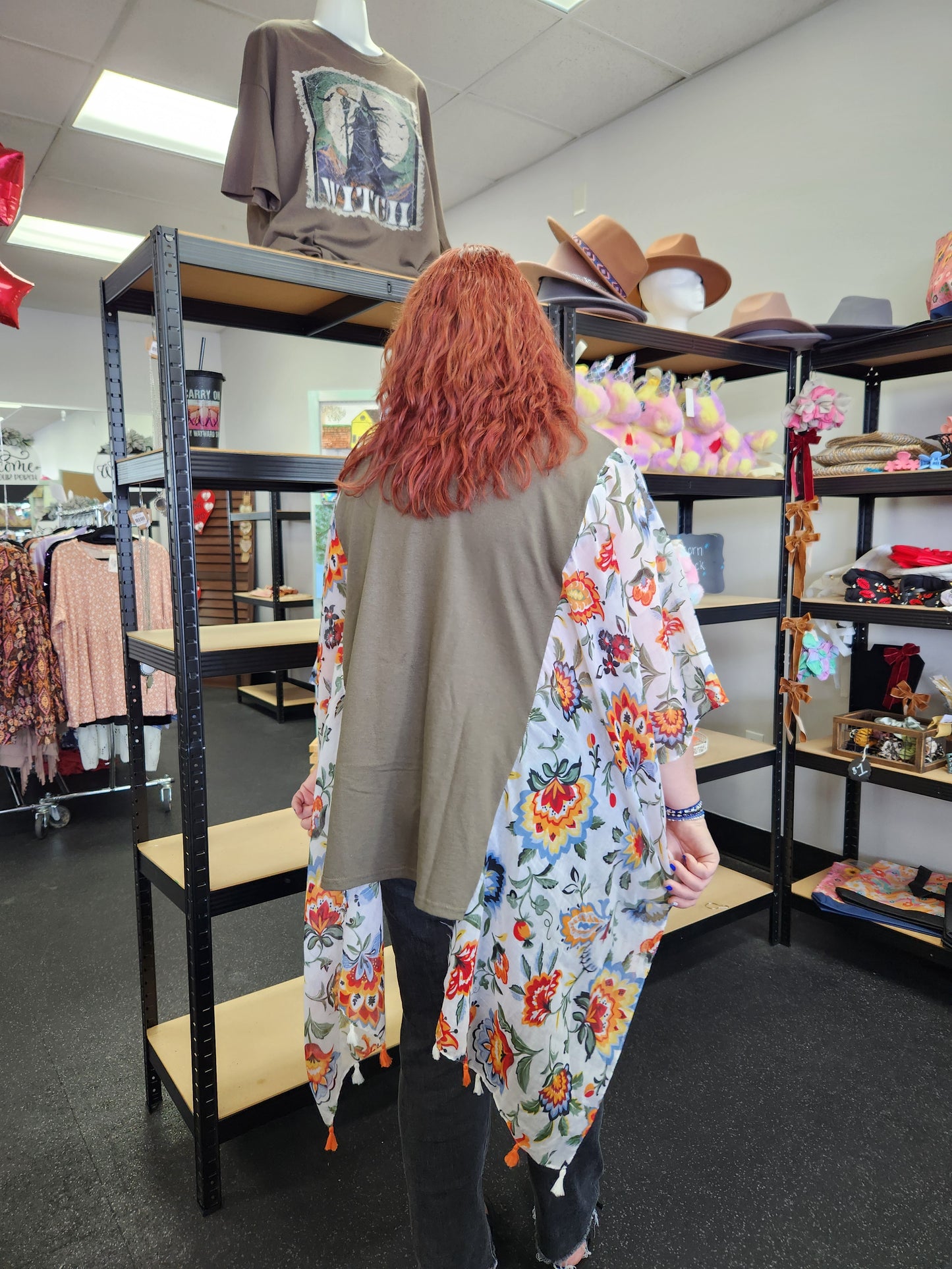 Upcycled Poncho Style Rock & Roll TShirt Witch