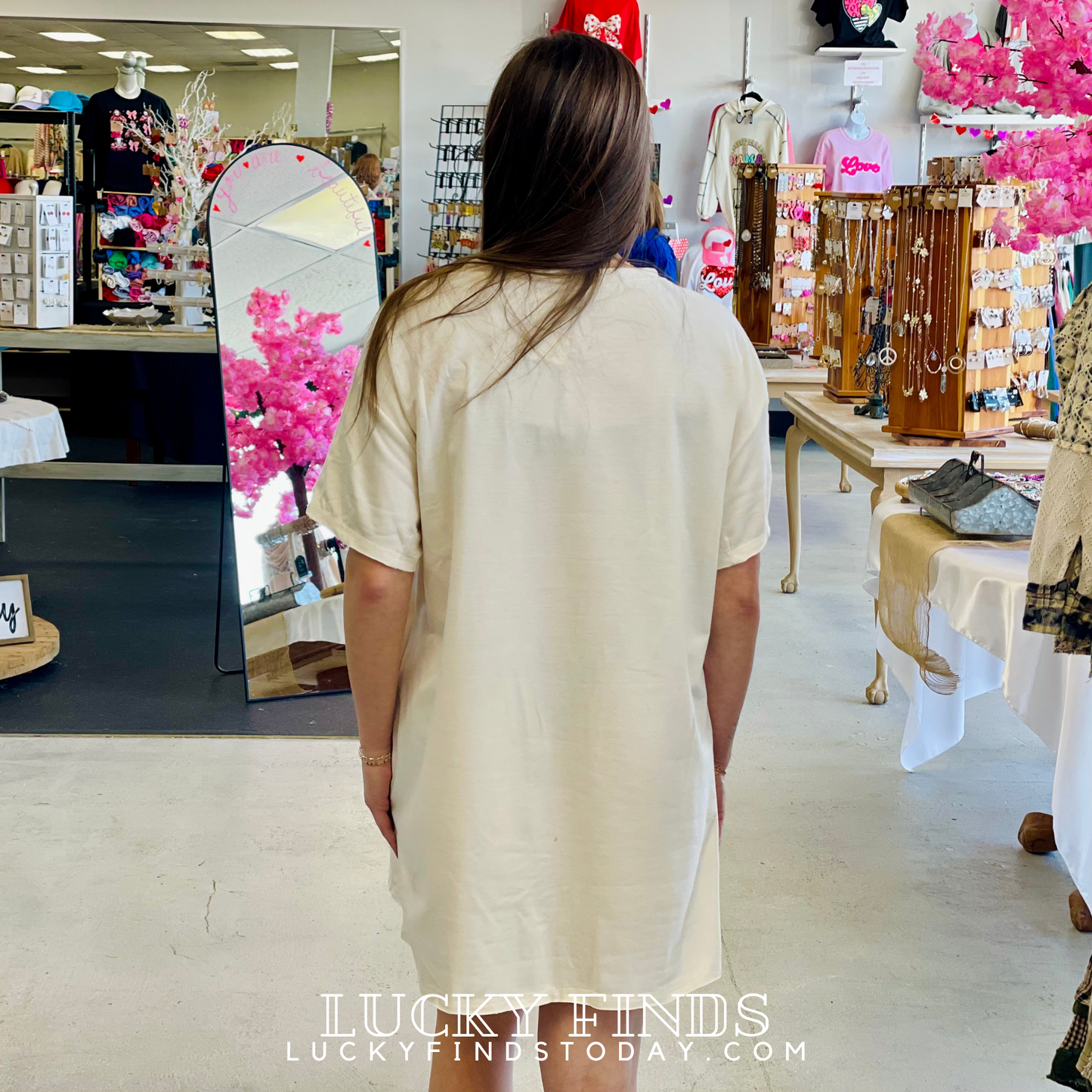 Jersey Peace Sign Dress D1448