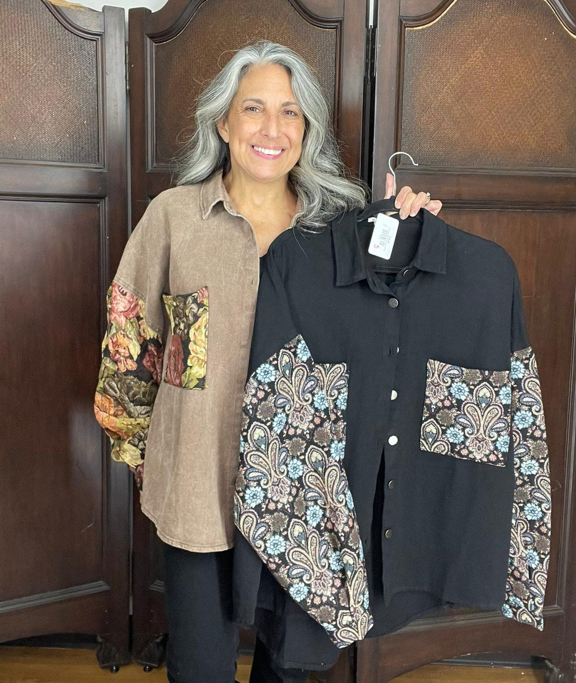 NYC Jacquard Sleeve Shacket 8285