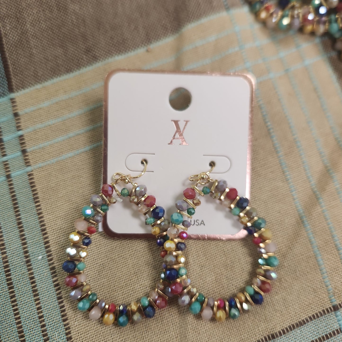 Double beaded Teardrop Earrings JN413
