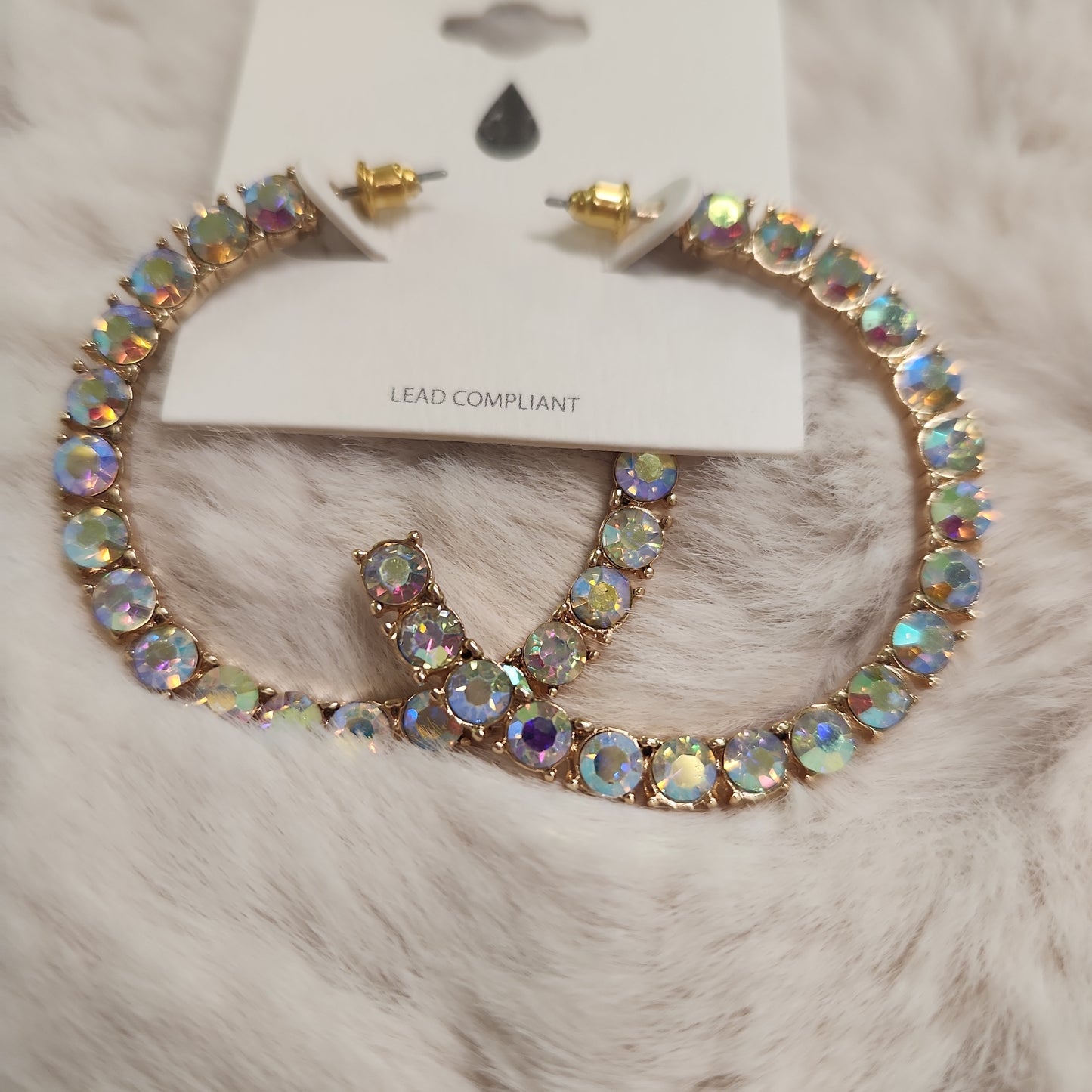 AB Crystal Hoop Earrings JN431