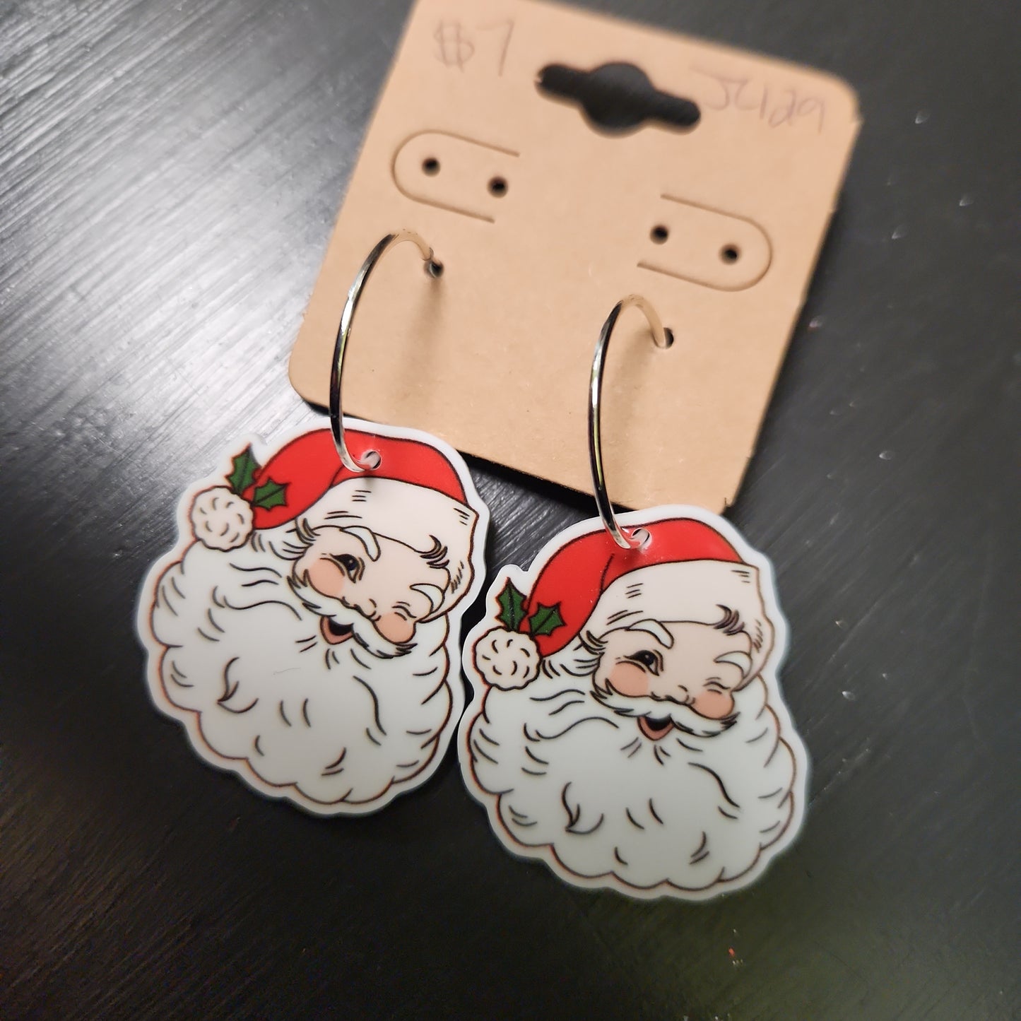Winking santa Earrings JC129