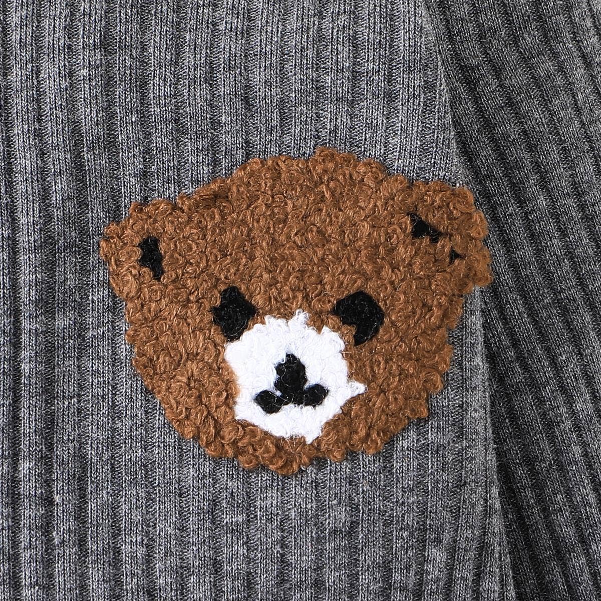 K124 Boy Bear Embroidered Jumpsuit