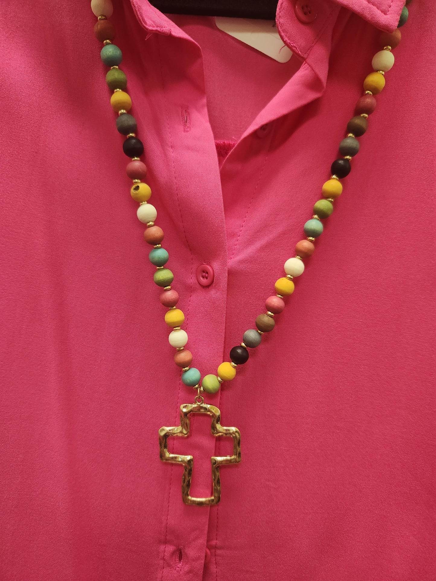 Multi Wood Bead Necklace JN419