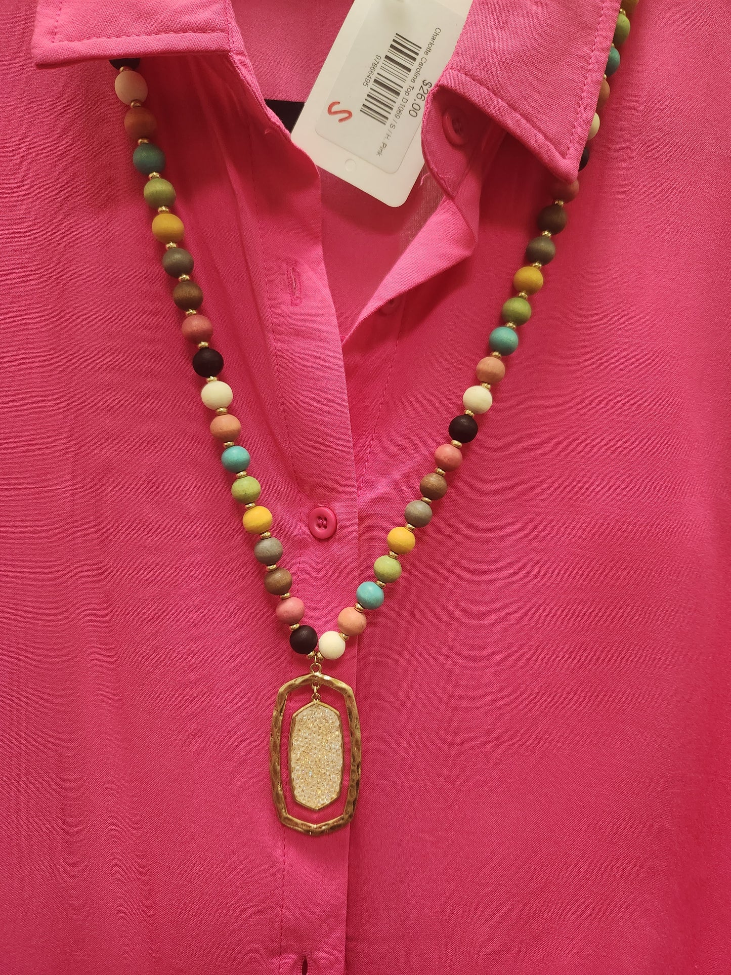 Multi Wood Bead Necklace JN419