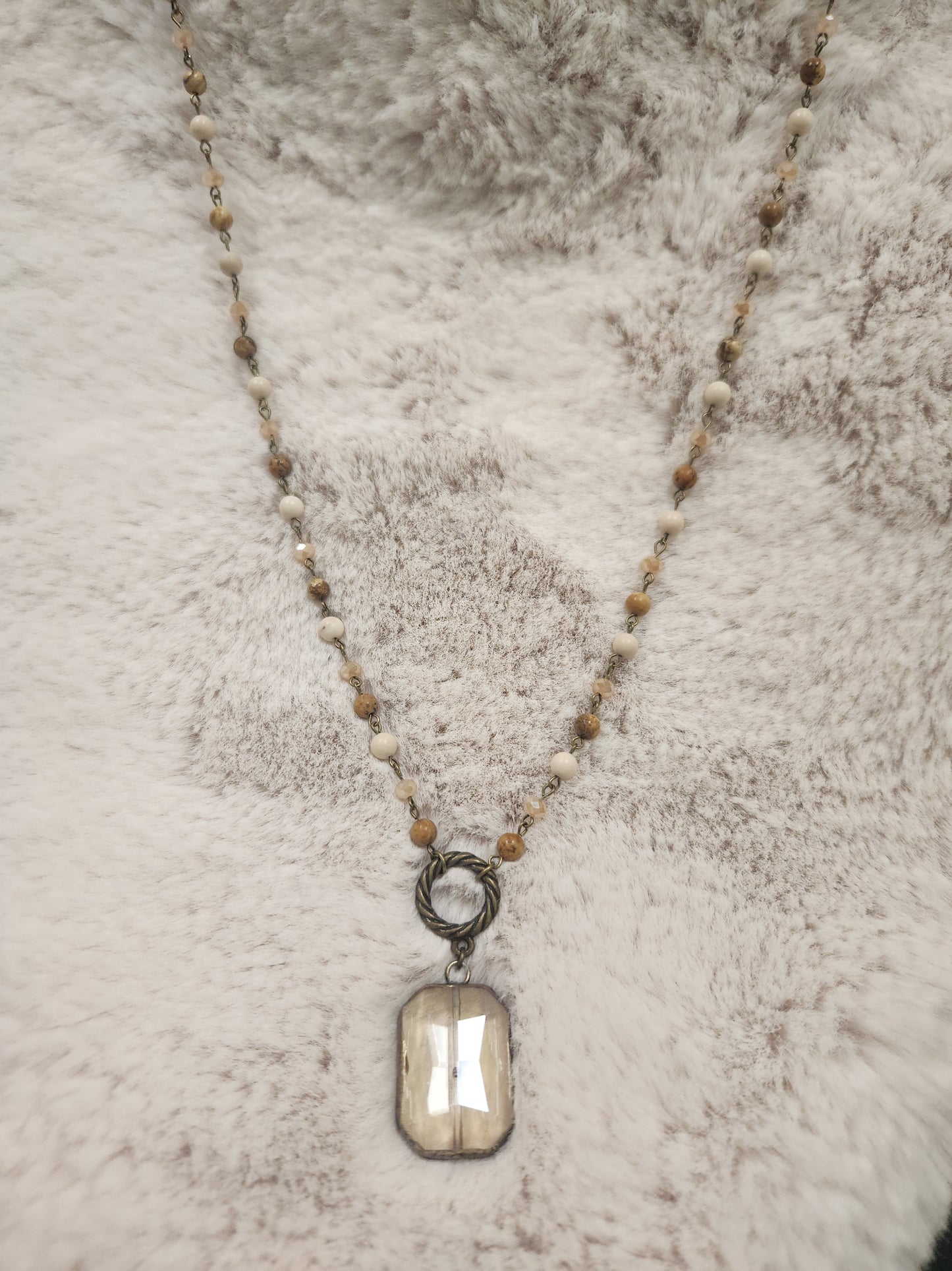 Jasper Crystal Pendant Necklace JAC126