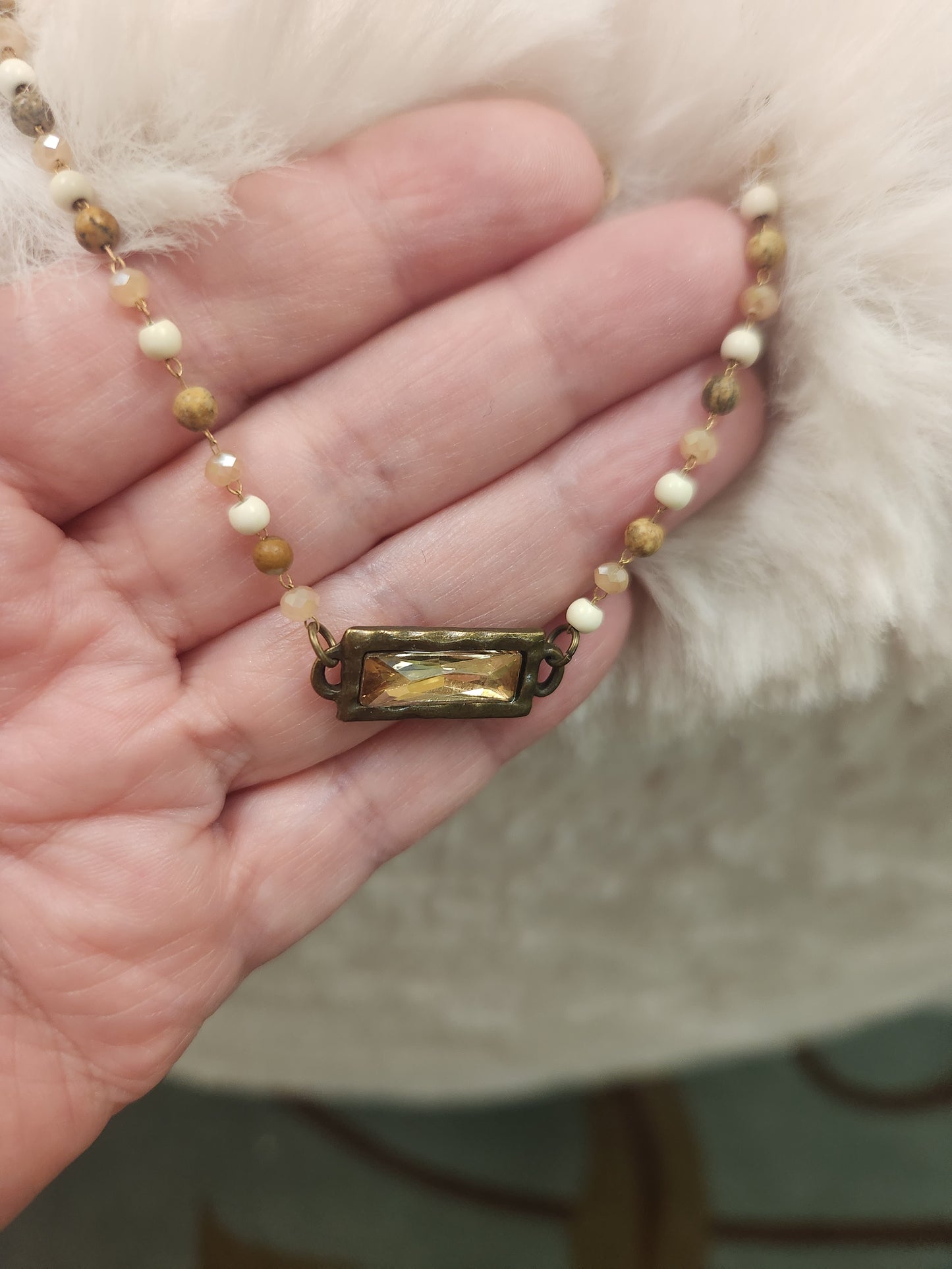 Beaded Crystal Accent Necklace JAC127