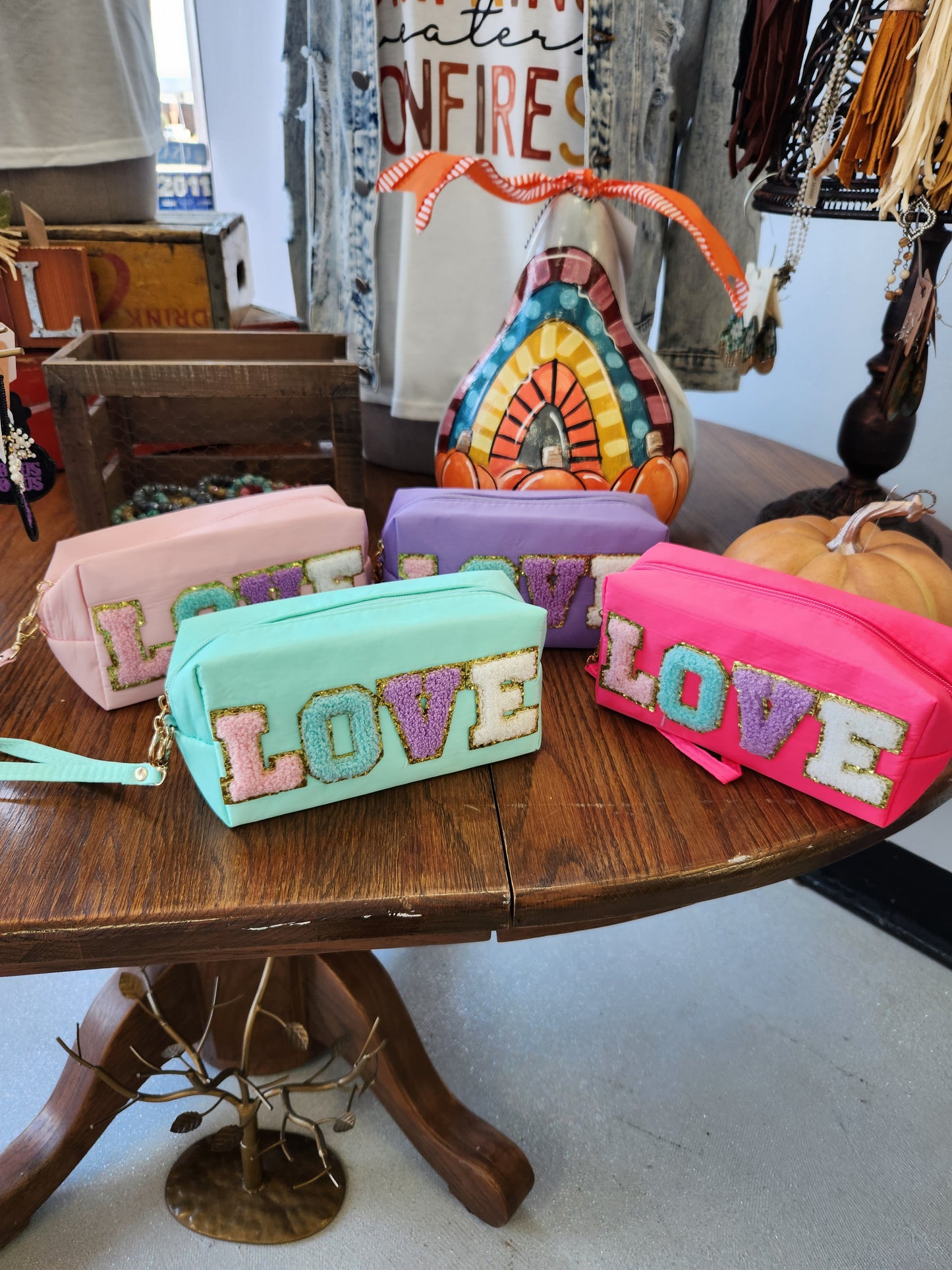 LOVE Chenille Patch Bag J026