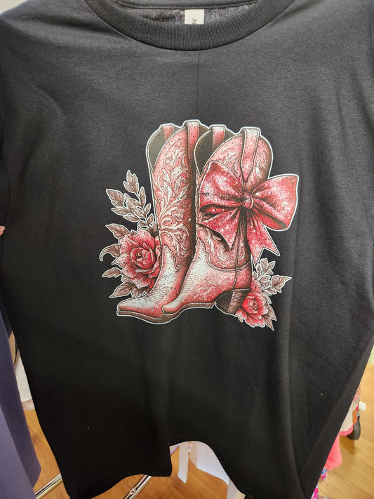 Boots and Bow Flower Print CP526