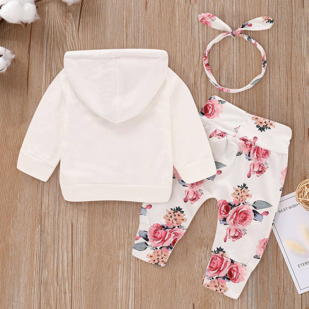 K132 Floral Hoodie/Pants/Headband Set