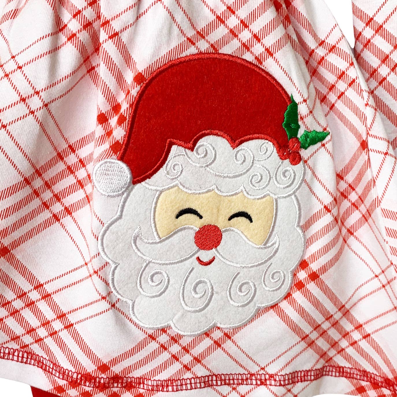 K106 Girls Red Plaid Santa Outfit