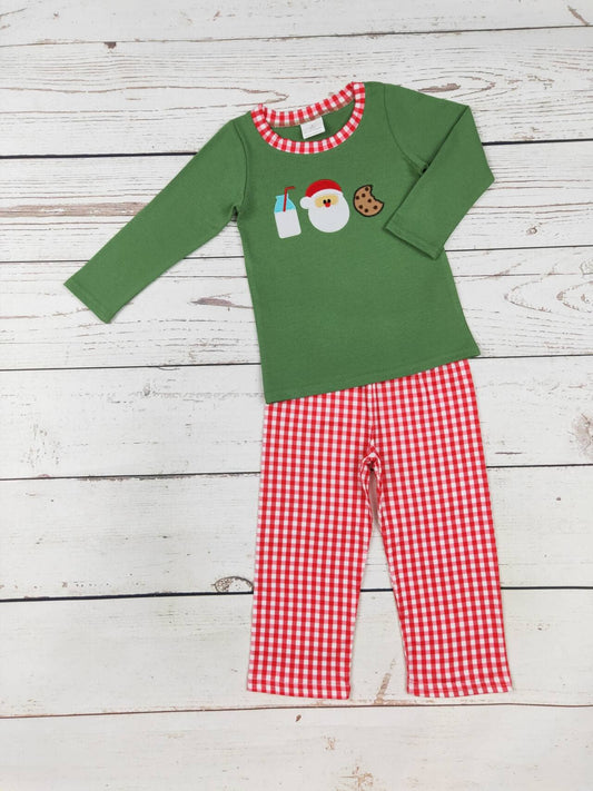 K200 Boys Santa's Milk&Cookie Appliqué Set