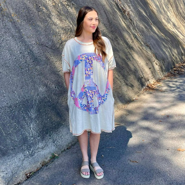 Boho Peace Sign Tunic 8454 Final Sale