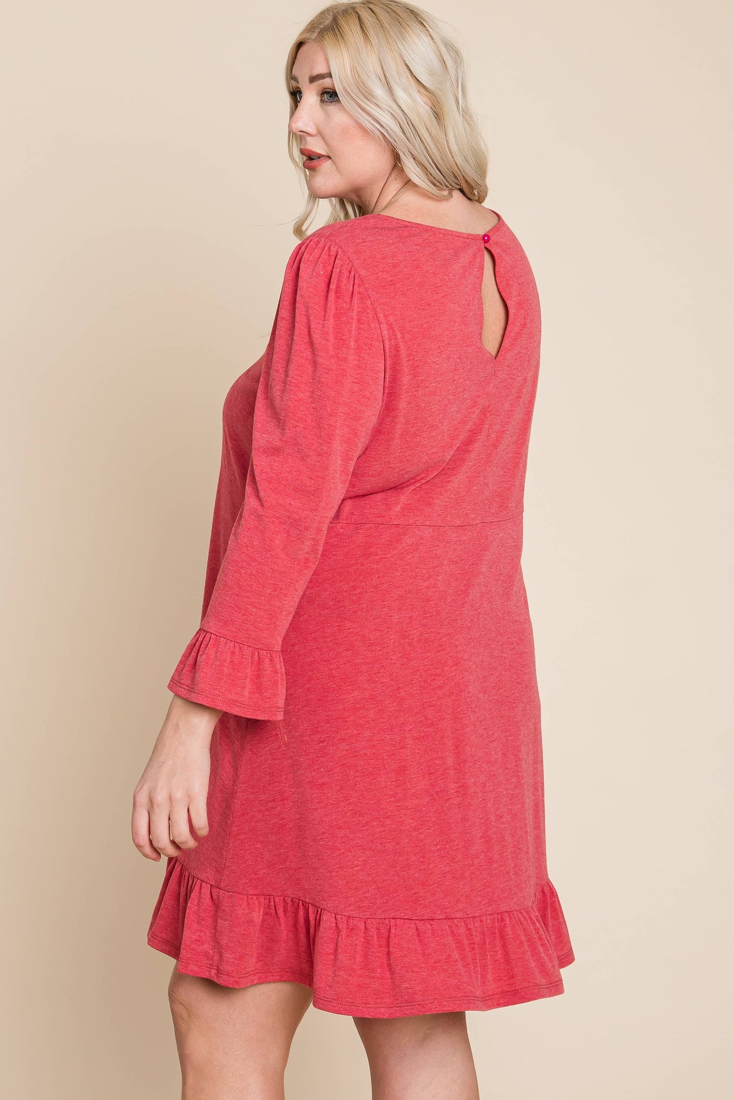 Curvy Ruffle Hem Dress 8760