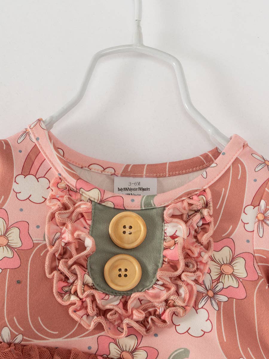 K151 Pumpkin Baby Girl Romper