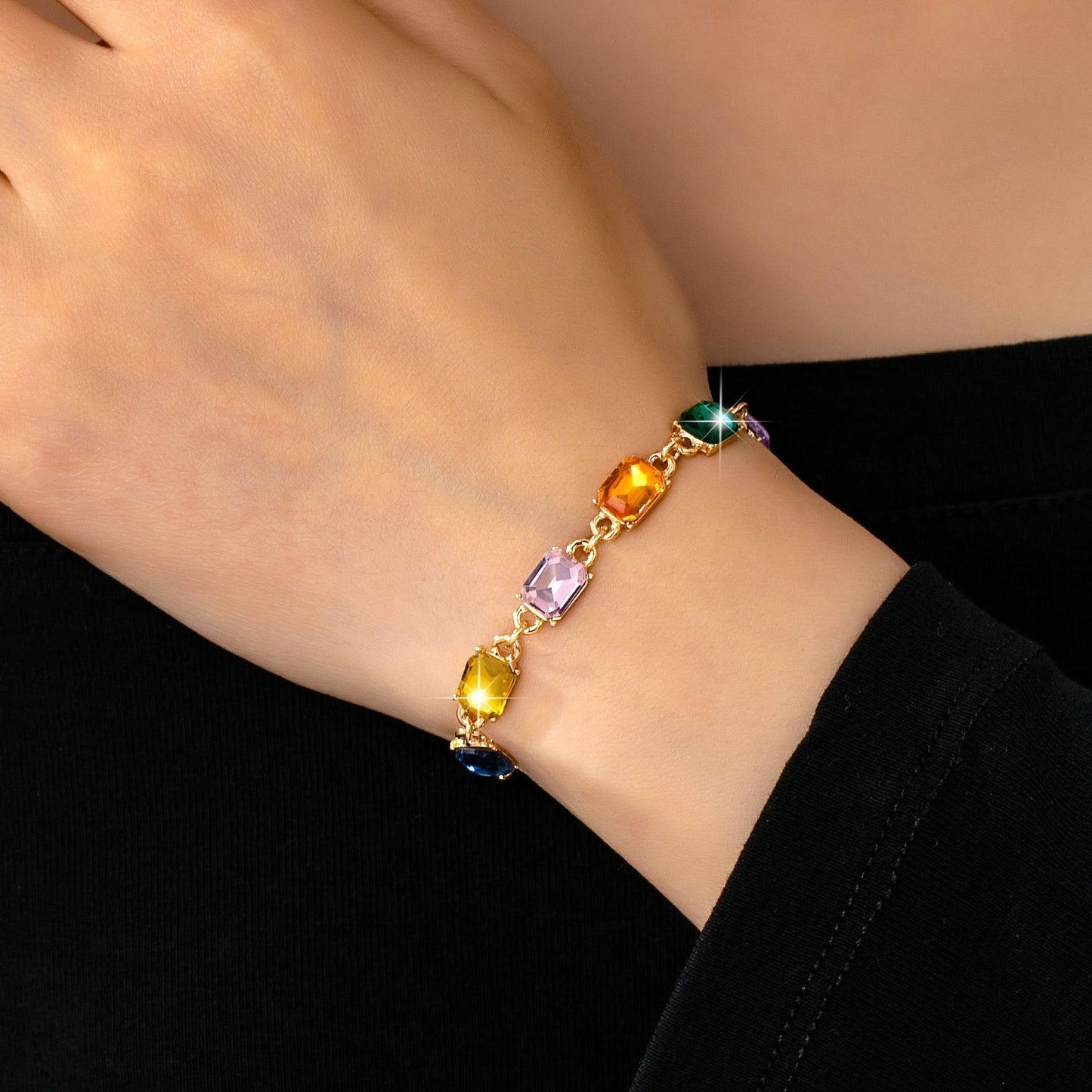 Rainbow Gemstone Tennis Bracelet