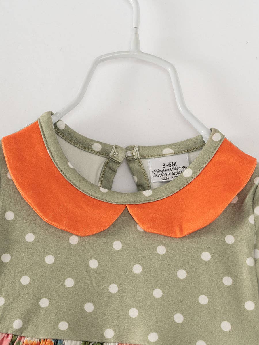 K147 Polka Dots Pumpkin Romper