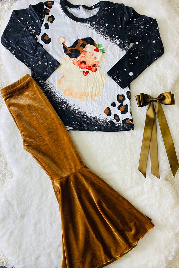 K183 Santa shirt velvet bottom set