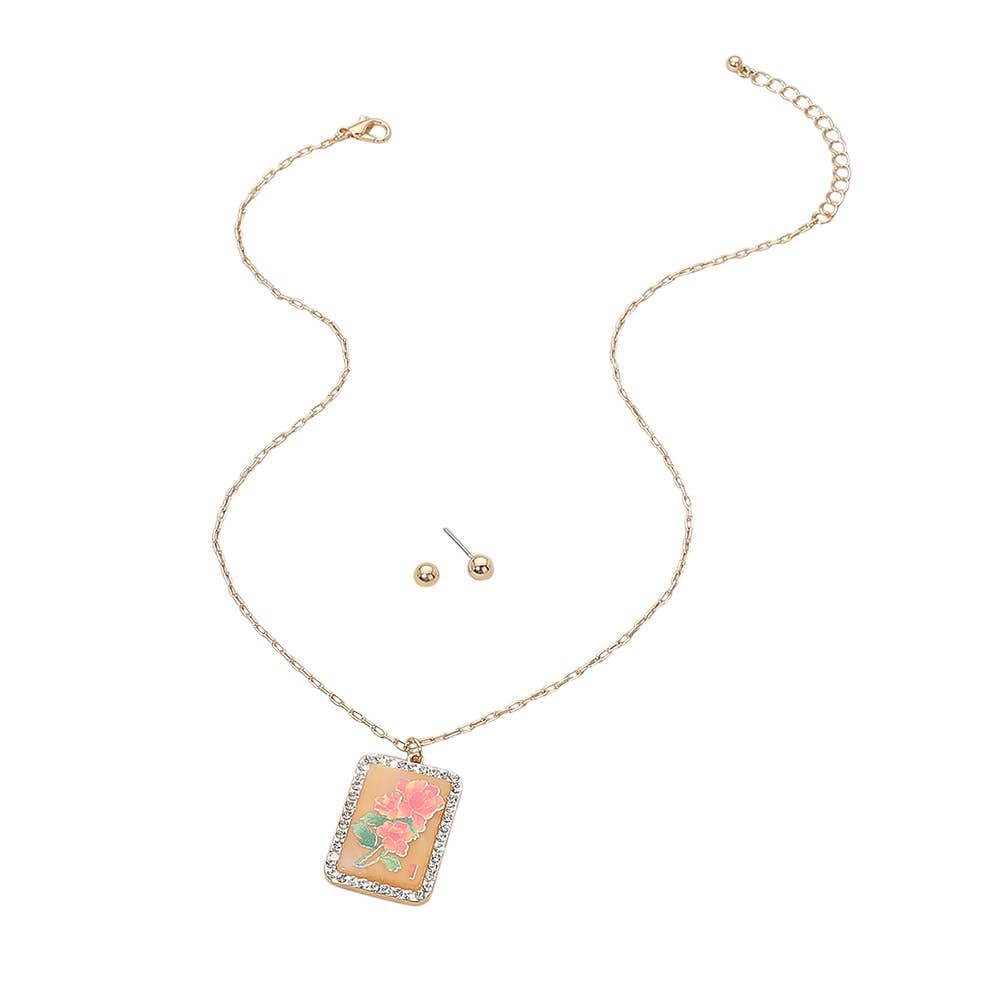 Peacock Frame Pendant Necklace