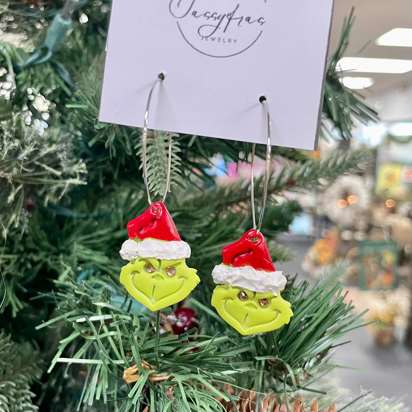 Green Christmas Earrings