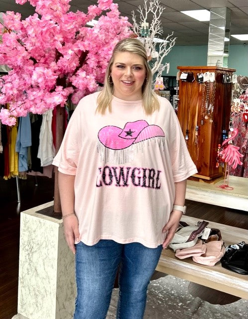 Cute Cowgirl Sequin Top D1026