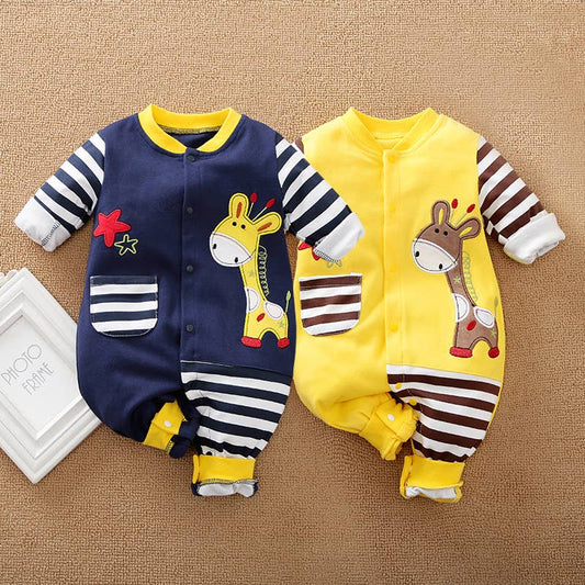 K133 Baby Giraffe Embroidery Jumpsuit