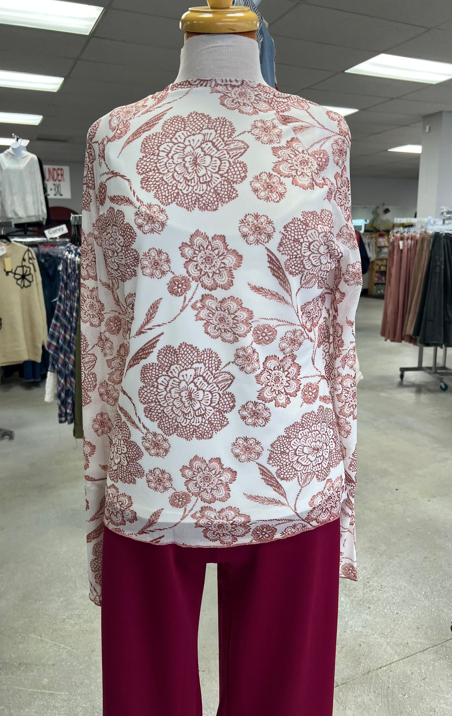 Fancy Floral Mesh Top D1670