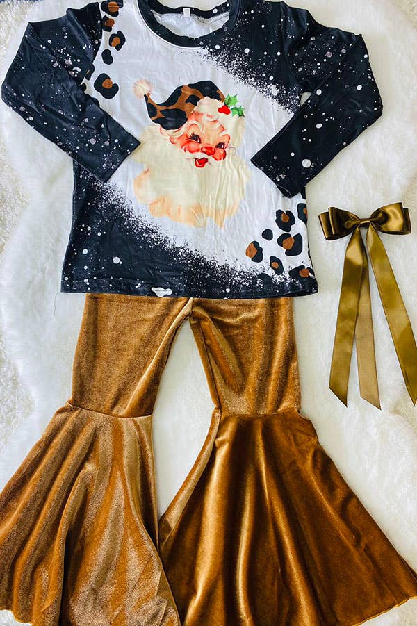K183 Santa shirt velvet bottom set