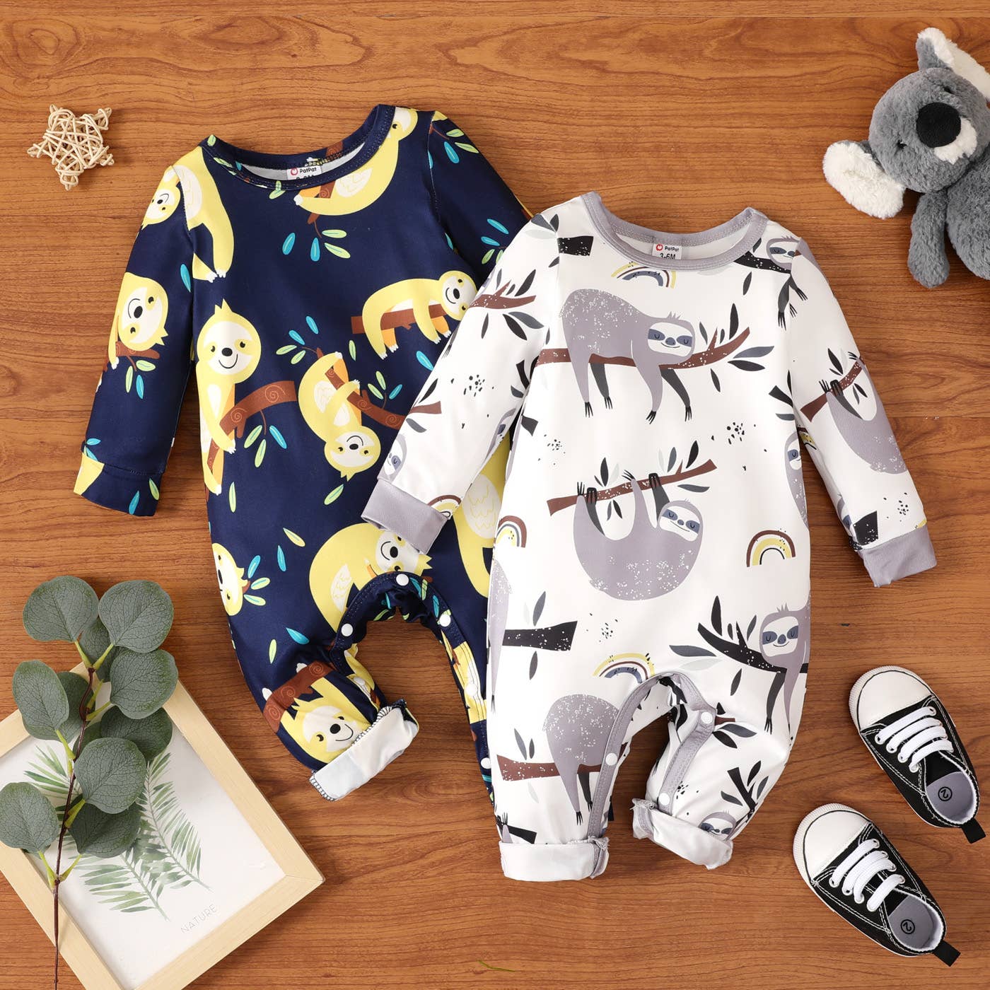 K126 Boy Cartoon Sloth Jumpsuit