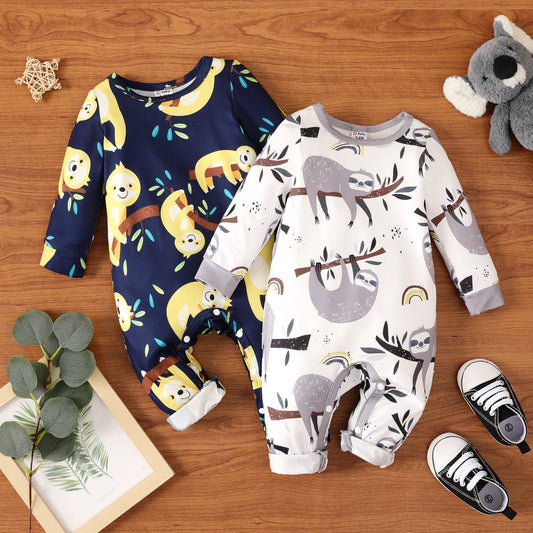 K126 Boy Cartoon Sloth Jumpsuit