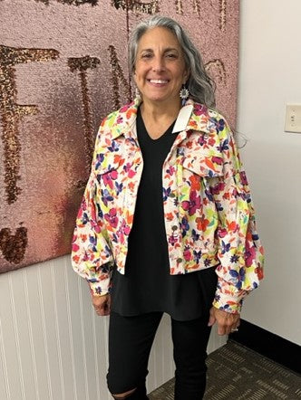 Fun Floral Corduroy Jacket 8191