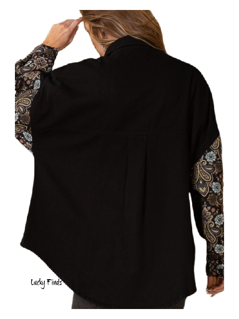 NYC Jacquard Sleeve Shacket 8285