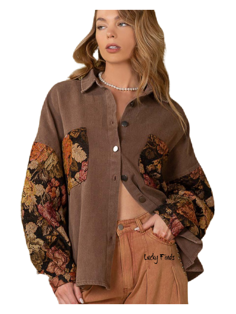 NYC Jacquard Sleeve Shacket 8285