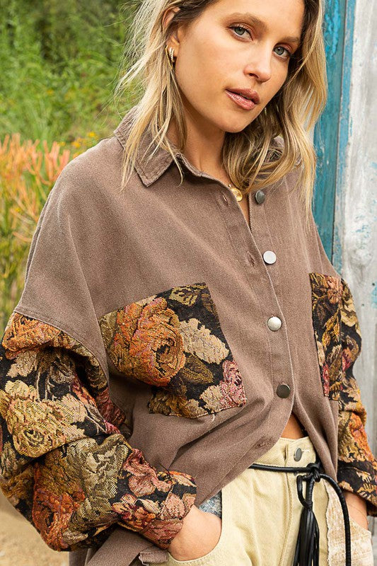 NYC Jacquard Sleeve Shacket 8285