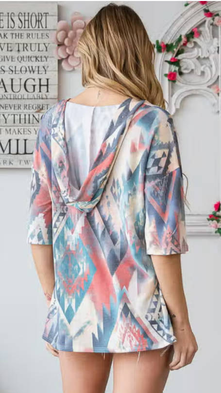 Cute Aztec Hoodie Top 8296