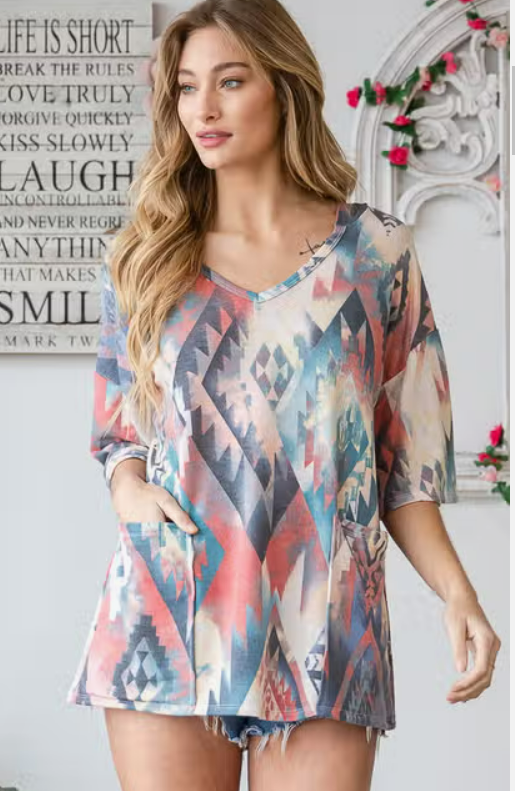 Cute Aztec Hoodie Top 8296