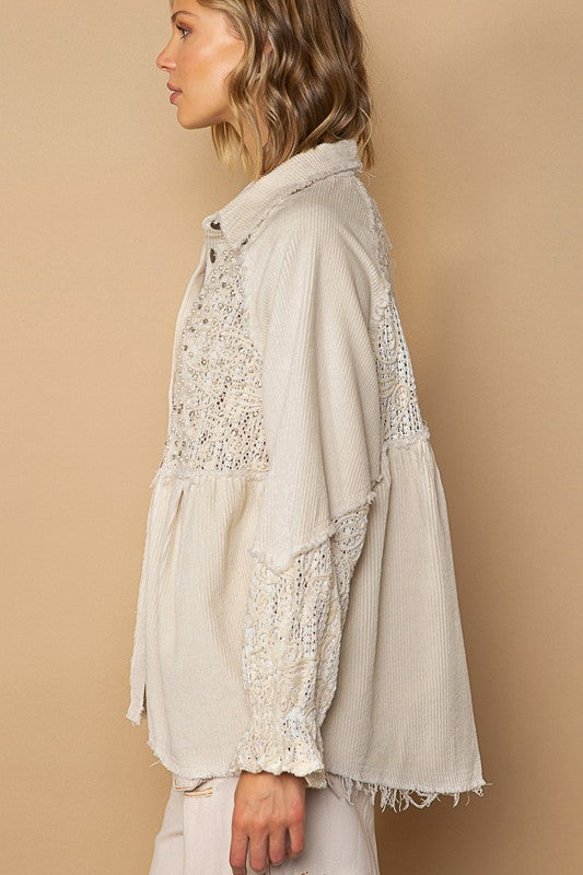 Nancy's Fav Embroidered Shacket 8343
