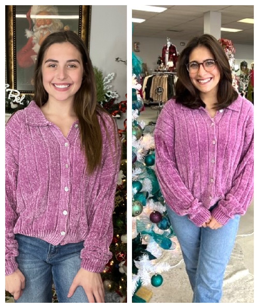 Fancy Chenile Sweater Top 8360