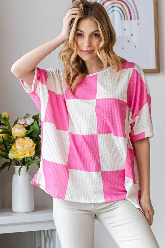 Summertime Comfy Checker Top 8493