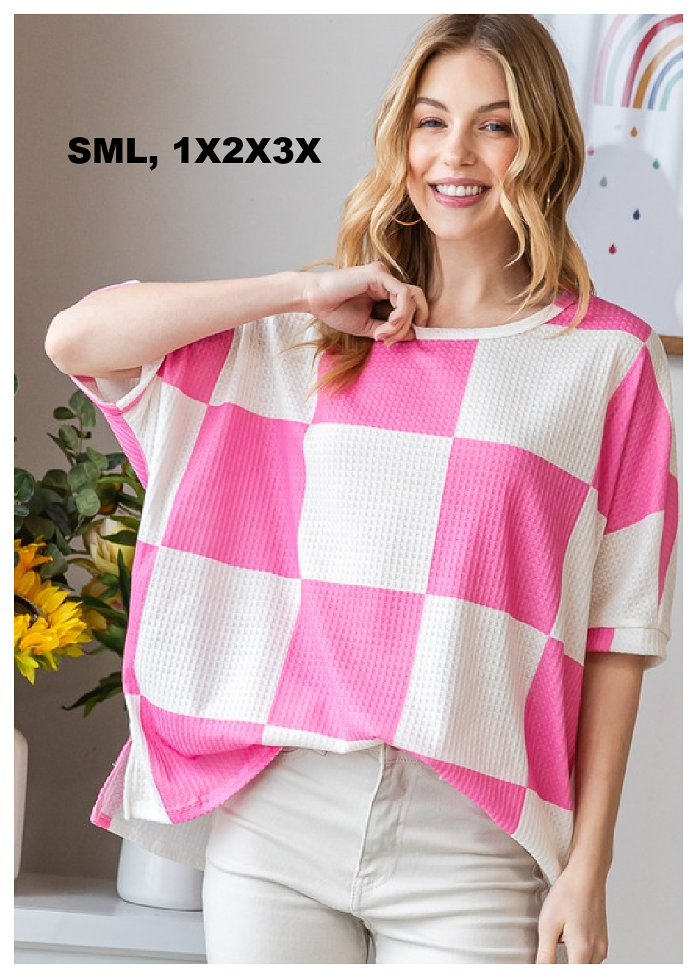 Summertime Comfy Checker Top 8493