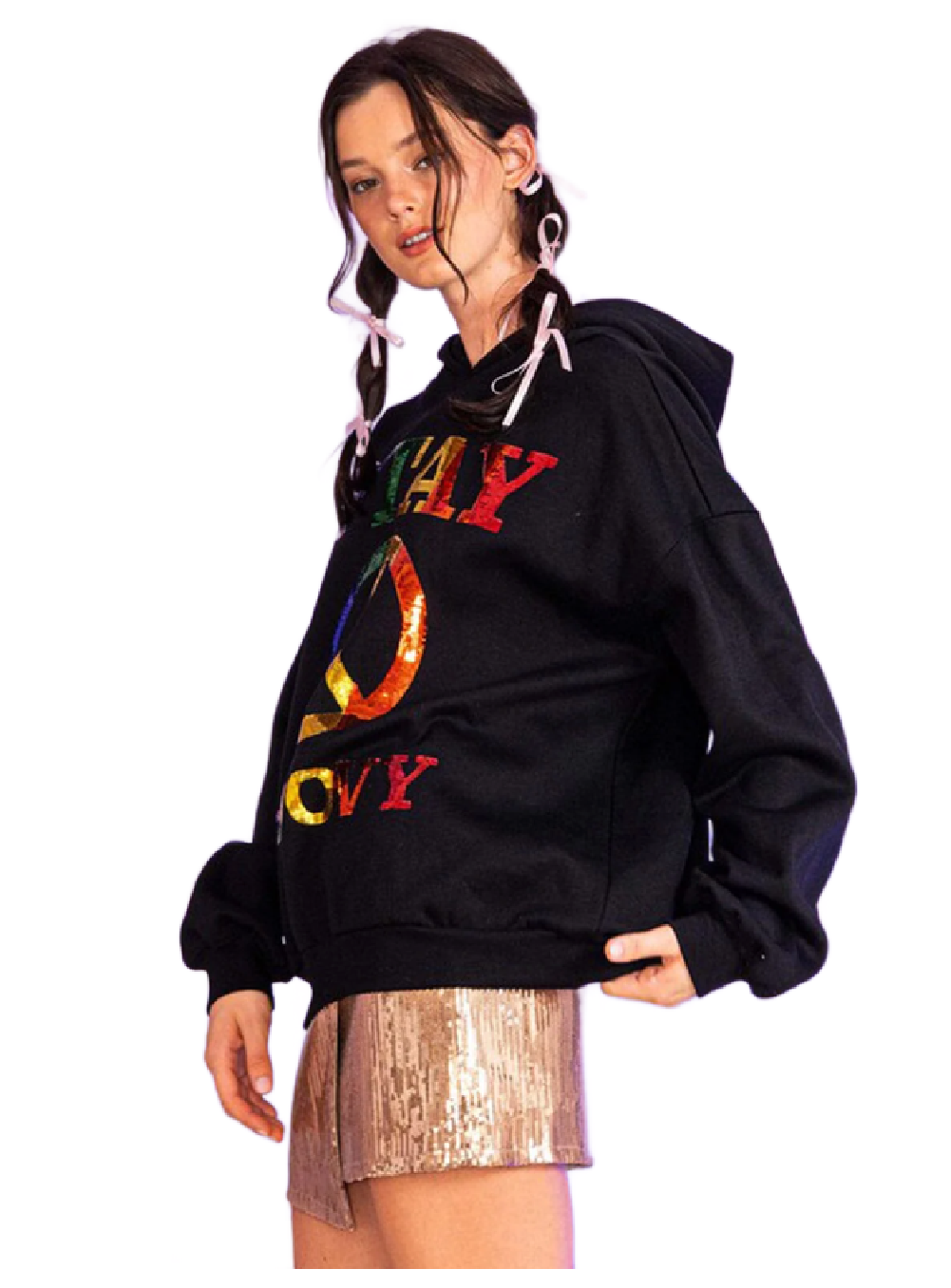 Warmhearted Peace Sign Hoodie 8568 Final Sale