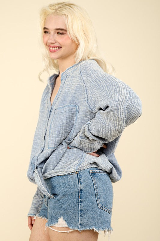 Comfy Casual Crinkle Top 8584