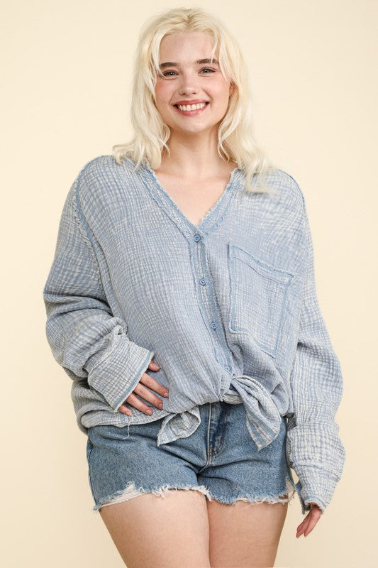 Comfy Casual Crinkle Top 8584