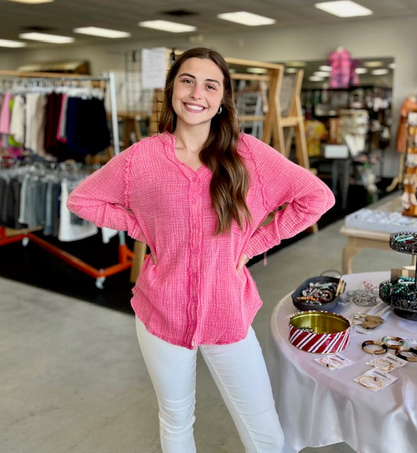 Comfy Casual Crinkle Top 8584