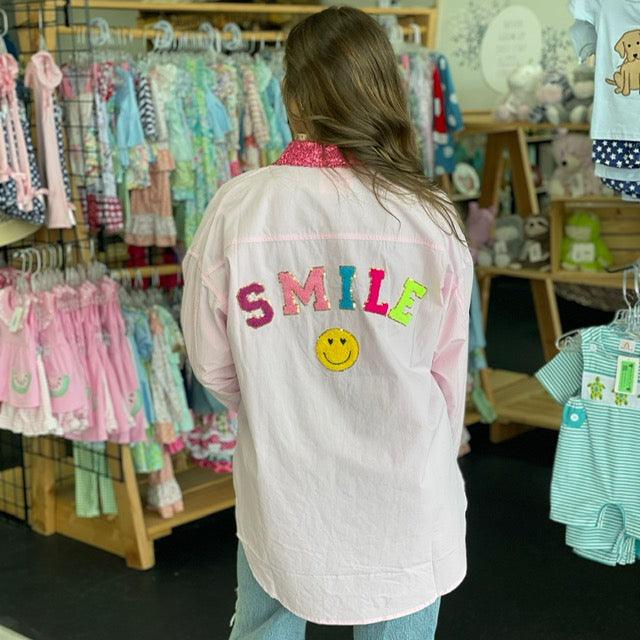 Lovely Smiley Sequin Shirt 8588 Final Sale