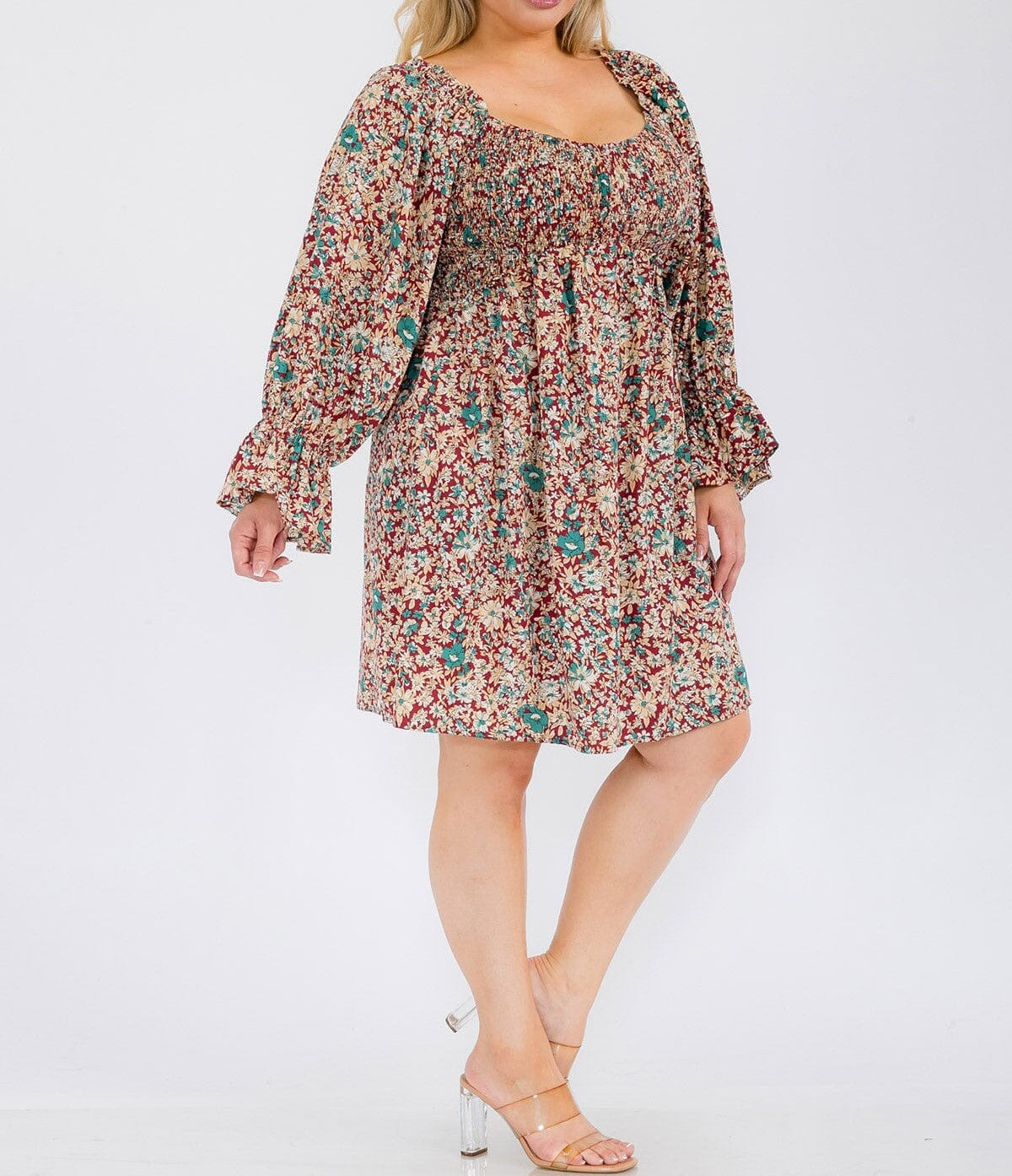 Woodland Floral Curvy Dress 8655