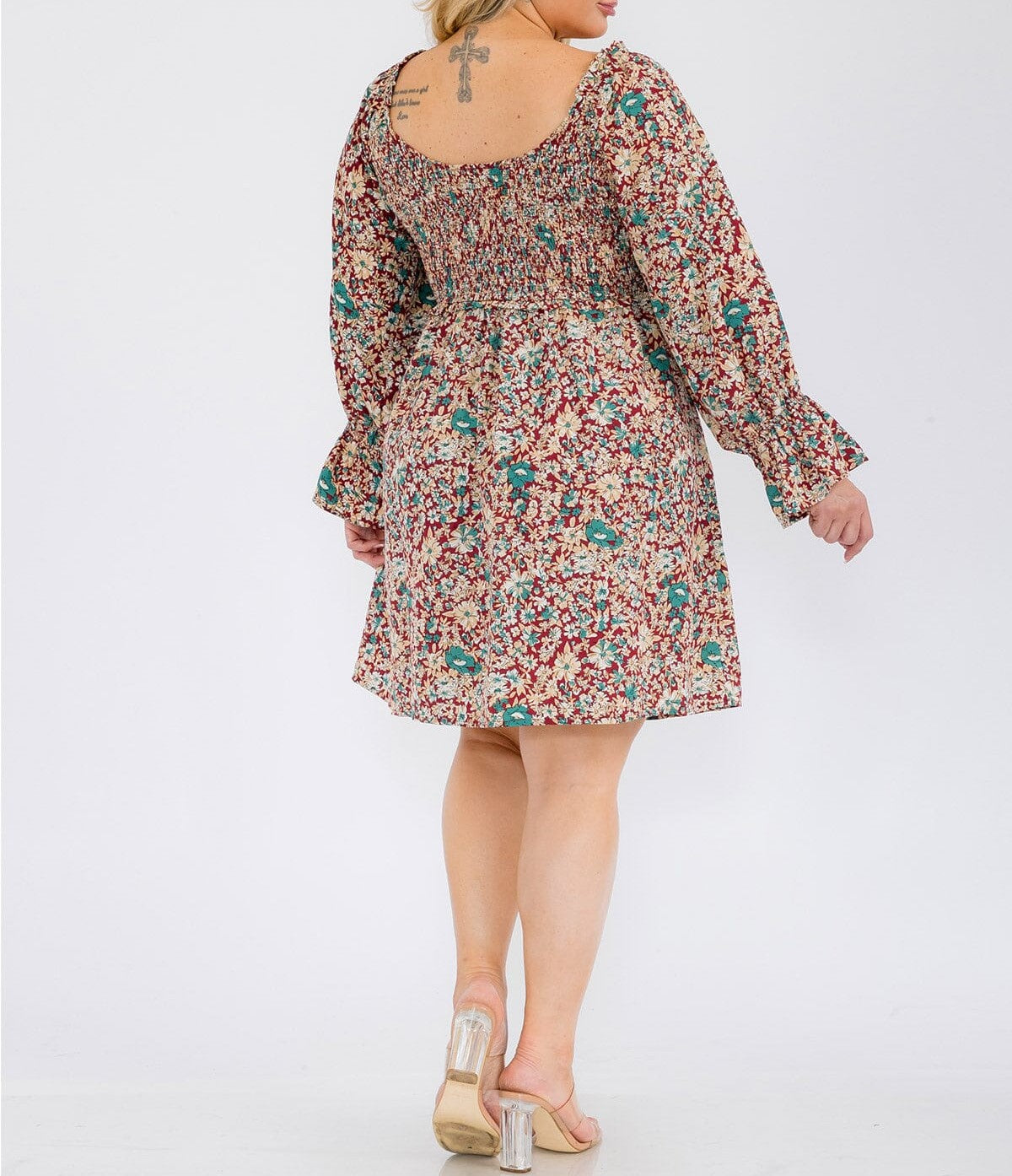 Woodland Floral Curvy Dress 8655