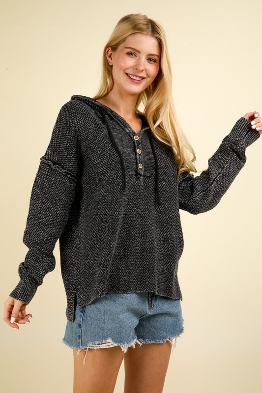 Keeping Toasty Henley Hoodie 8799
